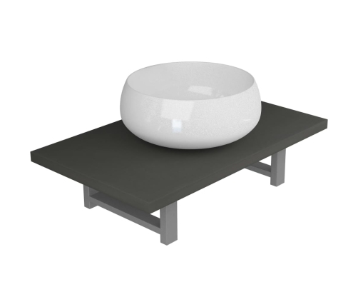 Conjunto de muebles de baño 2 piezas cerámica gris