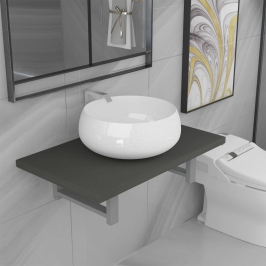 Conjunto de muebles de baño 2 piezas cerámica gris