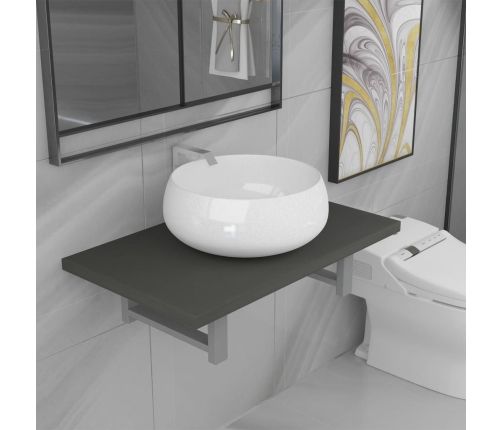 Conjunto de muebles de baño 2 piezas cerámica gris