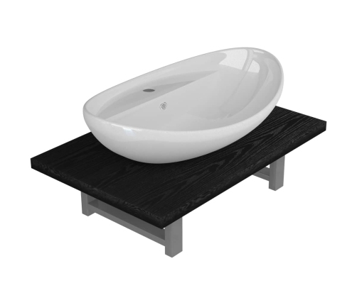 Conjunto de muebles de baño 2 piezas cerámica negro