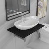 Conjunto de muebles de baño 2 piezas cerámica negro