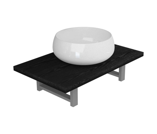 Conjunto de muebles de baño 2 piezas cerámica negro