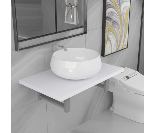 Conjunto de muebles de baño 2 piezas cerámica blanco