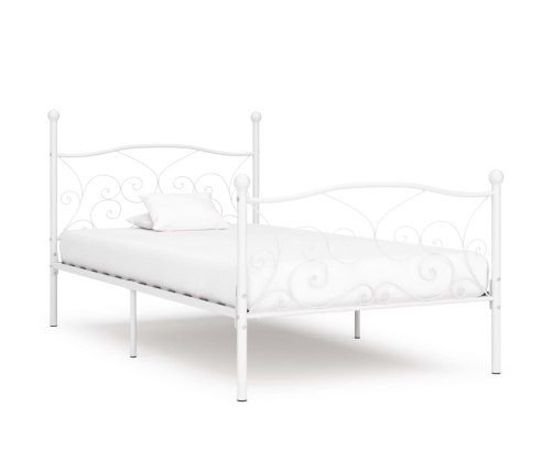 Estructura de cama con somier metal blanco 90x200 cm