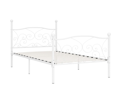 Estructura de cama con somier metal blanco 90x200 cm