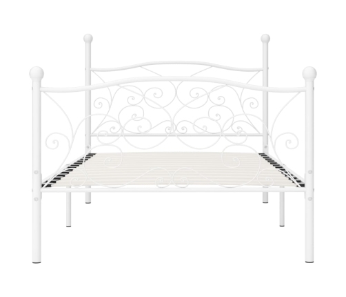 Estructura de cama con somier metal blanco 90x200 cm