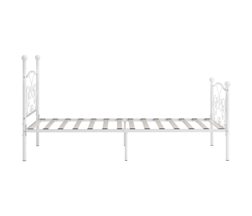 Estructura de cama con somier metal blanco 90x200 cm