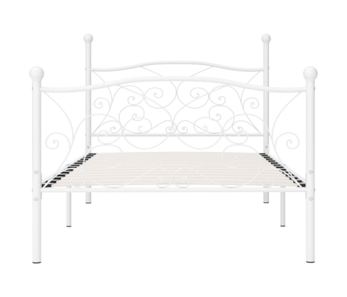 Estructura cama con somier sin colchón metal blanco 100x200 cm