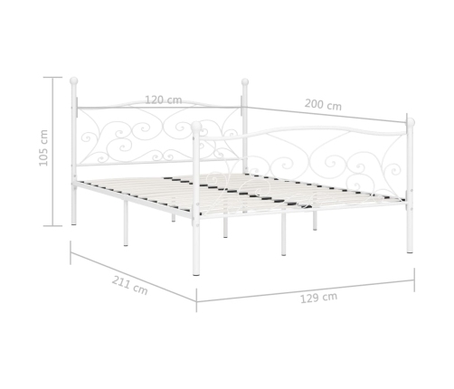 Estructura cama con somier sin colchón metal blanco 120x200 cm