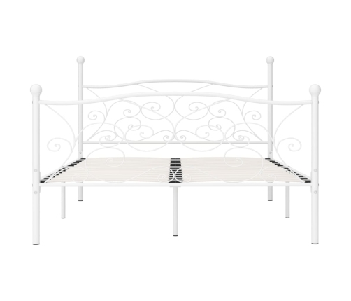 Estructura cama con somier sin colchón metal blanco 140x200 cm