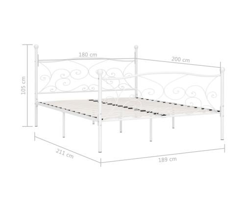 Estructura de cama con somier metal blanco 180x200 cm