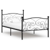 Estructura de cama con somier metal negro 90x200 cm