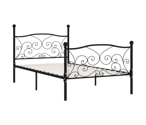 Estructura de cama con somier metal negro 90x200 cm