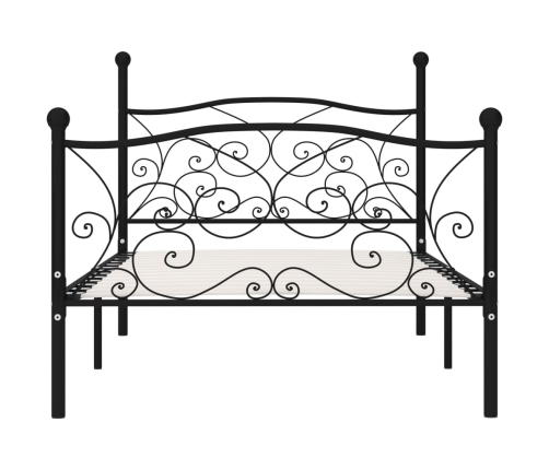 Estructura de cama con somier metal negro 90x200 cm