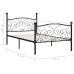 Estructura de cama con somier metal negro 90x200 cm