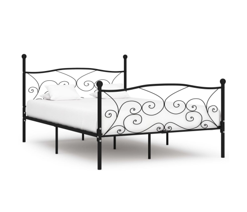 Estructura de cama con somier metal negro 120x200 cm