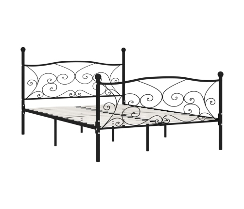 Estructura de cama con somier metal negro 120x200 cm