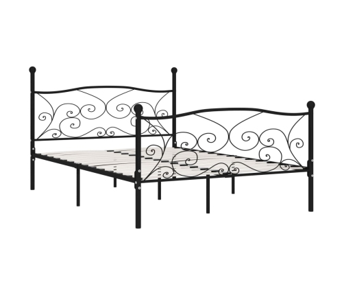 Estructura de cama con somier metal negro 160x200 cm