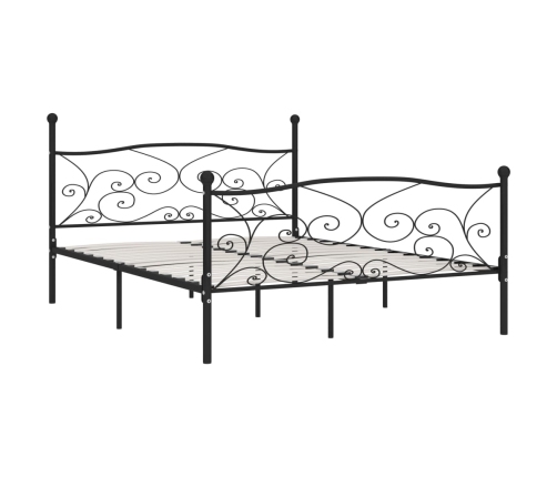 Estructura de cama con somier metal negro 180x200 cm