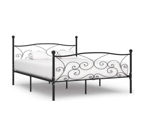 Estructura de cama con somier metal negro 200x200 cm