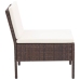 Set muebles de jardín 6 piezas y cojines ratán sintético marrón