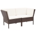 Set muebles de jardín 6 piezas y cojines ratán sintético marrón
