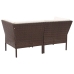 Set muebles de jardín 6 piezas y cojines ratán sintético marrón
