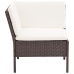 Set muebles de jardín 6 piezas y cojines ratán sintético marrón