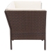 Set muebles de jardín 6 piezas y cojines ratán sintético marrón