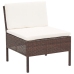 Set muebles de jardín 6 piezas y cojines ratán sintético marrón