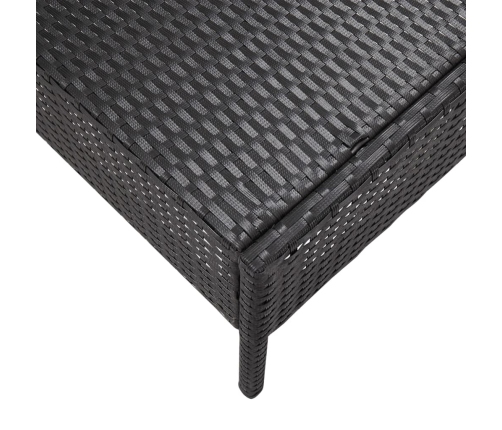 Set de sofás de jardín 5 piezas y cojines ratán sintético negro