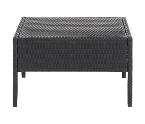 Set de sofás de jardín 5 piezas y cojines ratán sintético negro