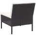 Set muebles de jardín 8 piezas y cojines ratán sintético negro