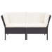 Set muebles de jardín 8 piezas y cojines ratán sintético negro