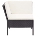 Set muebles de jardín 8 piezas y cojines ratán sintético negro