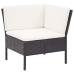 Set muebles de jardín 8 piezas y cojines ratán sintético negro