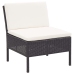 Set muebles de jardín 8 piezas y cojines ratán sintético negro