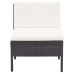 Set muebles de jardín 8 piezas y cojines ratán sintético negro