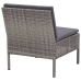 Set de muebles de jardín 3 pzas y cojines ratán sintético gris