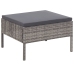 Set de muebles de jardín 3 pzas y cojines ratán sintético gris