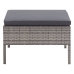 Set de muebles de jardín 3 pzas y cojines ratán sintético gris