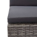 Set de muebles de jardín 3 pzas y cojines ratán sintético gris
