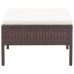 Set muebles de jardín 3 pzas y cojines ratán sintético marrón