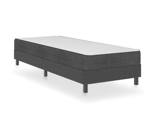 Cama box spring tela gris 80x200 cm