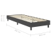 Cama box spring tela gris 80x200 cm