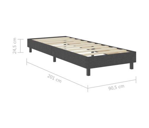 vidaXL Estructura de cama Box Spring tela gris 90x200 cm