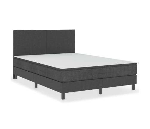 Estructura de cama Box Spring tela gris 140x200 cm