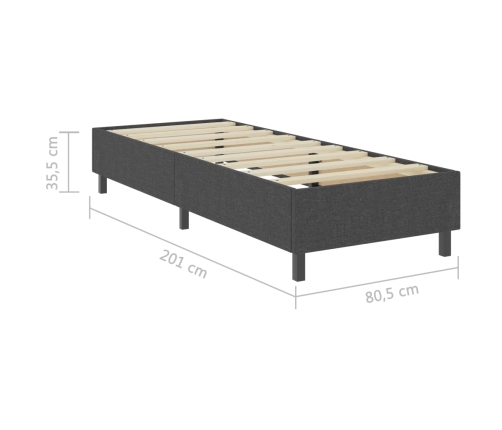 vidaXL Estructura de cama Box Spring tela gris 80x200 cm