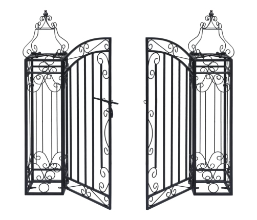 Puerta de jardín decorativa de hierro forjado 122x20,5x100 cm