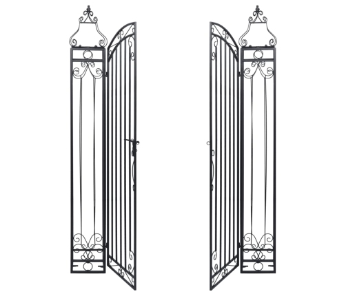 Puerta de jardín decorativa de hierro forjado 122x20,5x160 cm